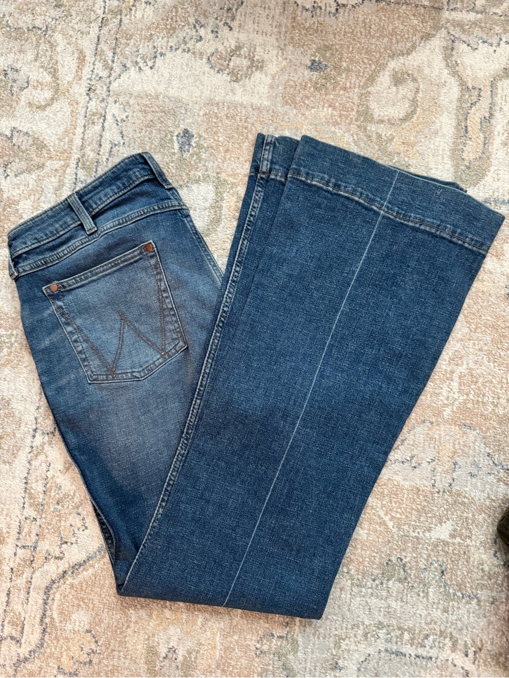 Wrangler Women's Blue Retro Flare Trouser High Rise Jeans